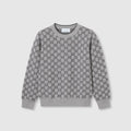 Children's GG wool jacquard sweater - grey and dark grey