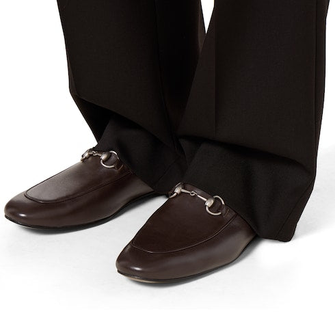 Men's mule with Horsebit - dark brown leather