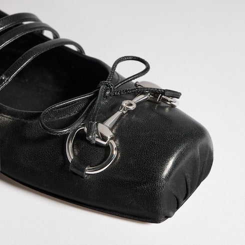 Women's Gucci Horsebit ballet flat - black leather