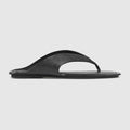 Men's thong sandal with Interlocking G - black leather