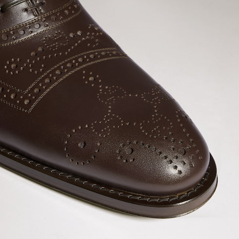 Men's lace-up shoe - dark brown leather