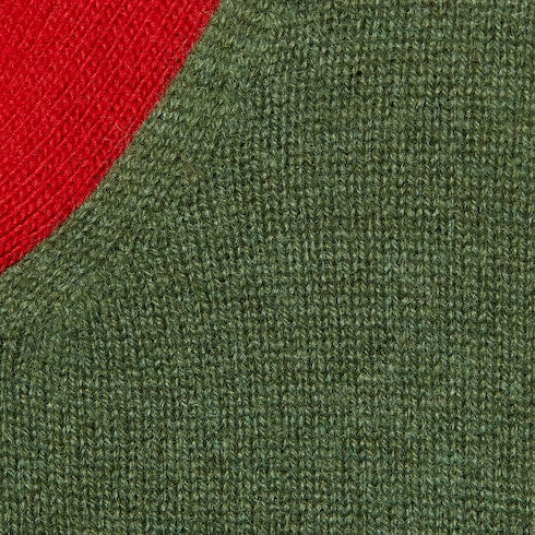 Knit cashmere sweater with ribbon - green