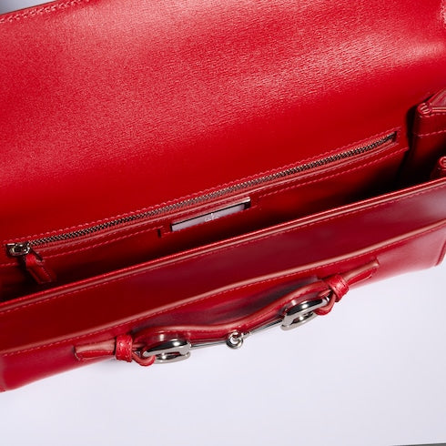 Horsebit Ristretto medium shoulder bag - red leather