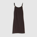 Viscose crêpe jersey dress with Horsebit - dark brown
