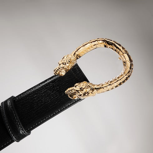 Dionysus wide belt - black leather
