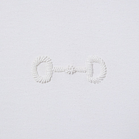Cotton jersey T-shirt with embroidery - white