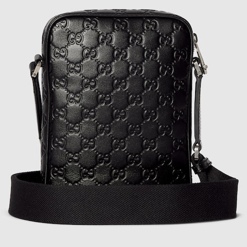GG Emblem small crossbody bag - black GG leather