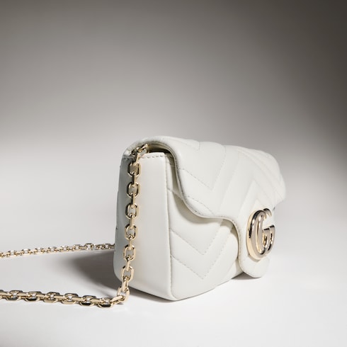 GG Marmont mini shoulder bag - white leather