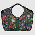Gucci Giglio Flora large tote bag - black and multicolor Flora net