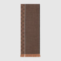 GG wool jacquard scarf - brown