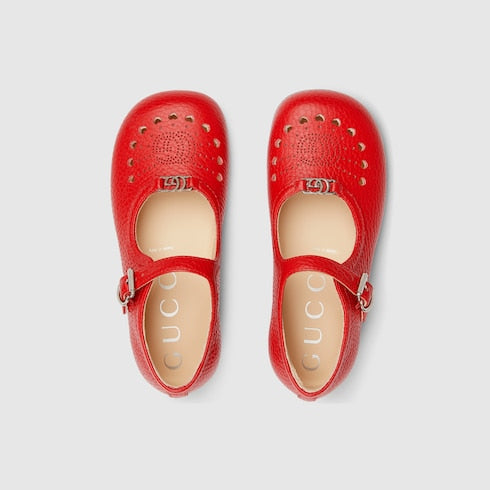 Toddler ballet flat - red leather