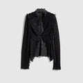 Printed silk blend shirt - black