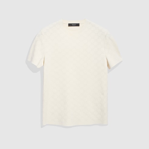 Technical GG fabric jacquard T-shirt - ivory