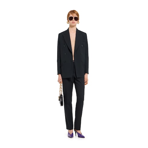 Double-breasted wool jacket - dark blue