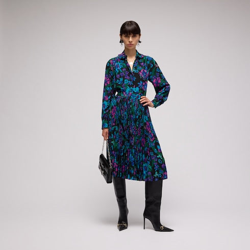 Printed silk crêpe de chine shirt - multicolor