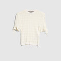 Braided cotton blend top - white