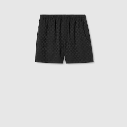 GG silk jacquard shorts - black