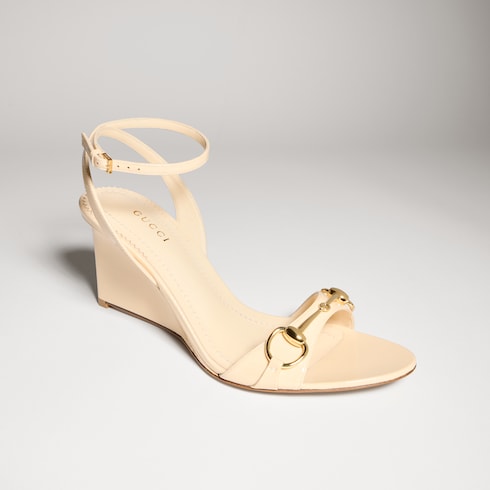Women's Donna wedge sandal - ivory patent leather