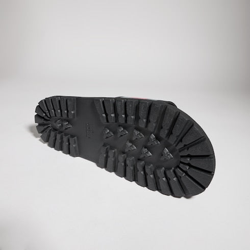 Black Rubber Web Slide Sandal