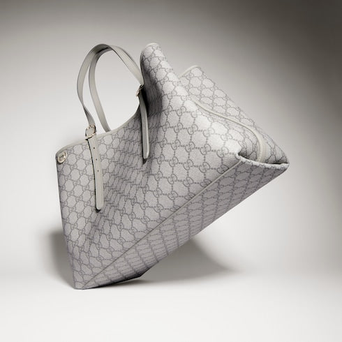 GG Emblem large tote bag - grey GG fabric