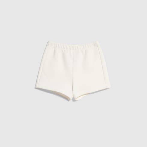 Baby cotton jersey shorts with print - white