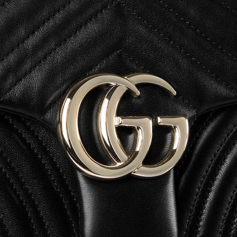 GG Marmont medium shoulder bag - black leather