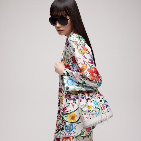 Gucci Venice small bucket bag - white and multicolor canvas