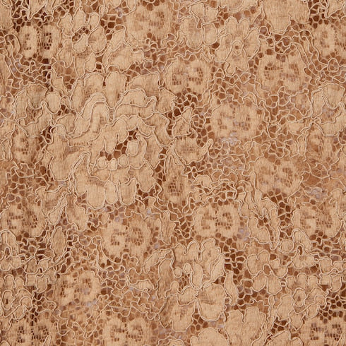GG flower stretch lace dress - camel