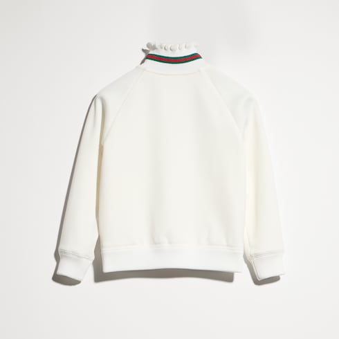 Children's jersey zip jacket with Web - white