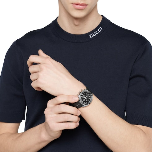 Gucci Interlocking watch, 41mm - black rubber