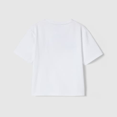 Children's cotton T-shirt with print - white