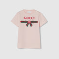 Children's printed cotton T-shirt - light pink