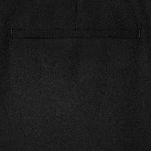 Wool silk twill pants - black