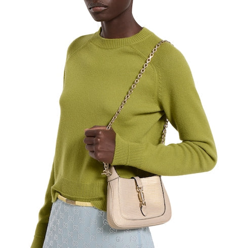 Gucci Jackie 1961 mini lizard bag - metallic beige