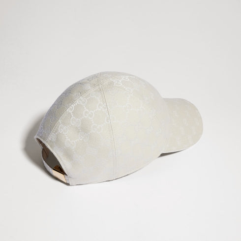 GG cotton canvas baseball hat - ivory