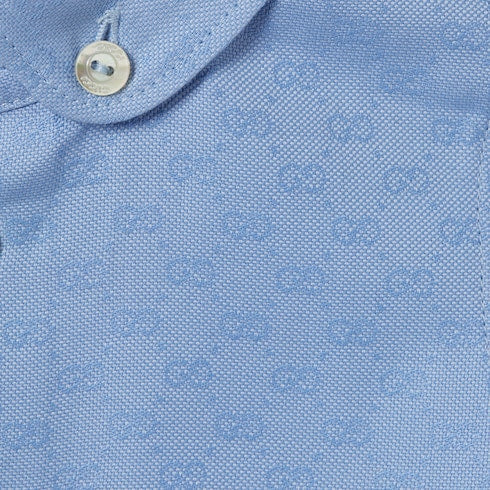 Baby Oxford cotton GG shirt - light blue