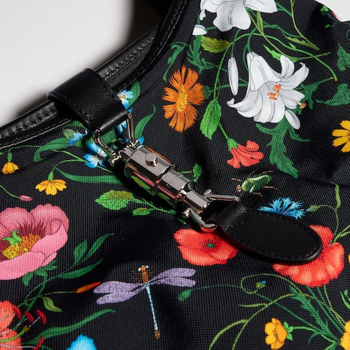Gucci Jackie 1961 medium shoulder bag - black and multicolor nylon
