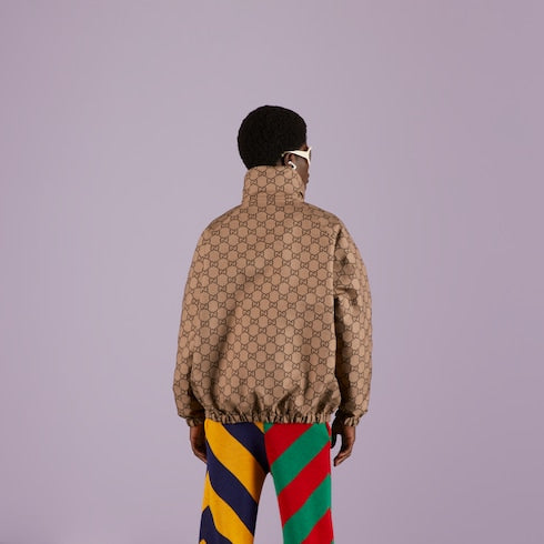Reversible GG canvas jacket - black