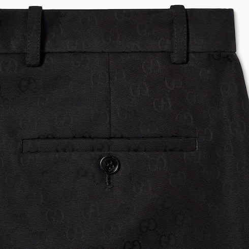 GG cotton canvas pants - black