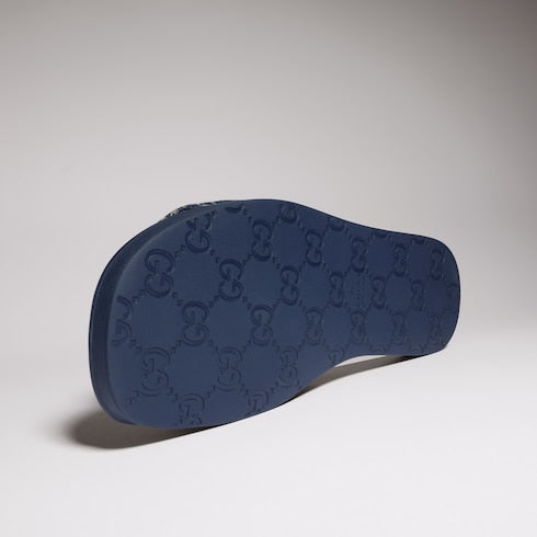 Men's slide sandal - dark blue GG denim