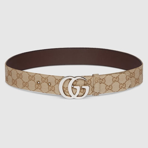 Flat Marmont belt - sand GG canvas