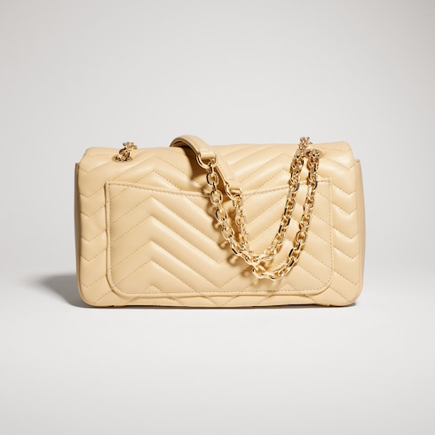 GG Marmont medium shoulder bag - light yellow leather