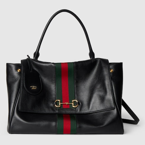 Paparazzo large top handle bag - black leather