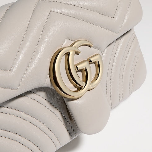 GG Marmont small shoulder bag - light grey leather