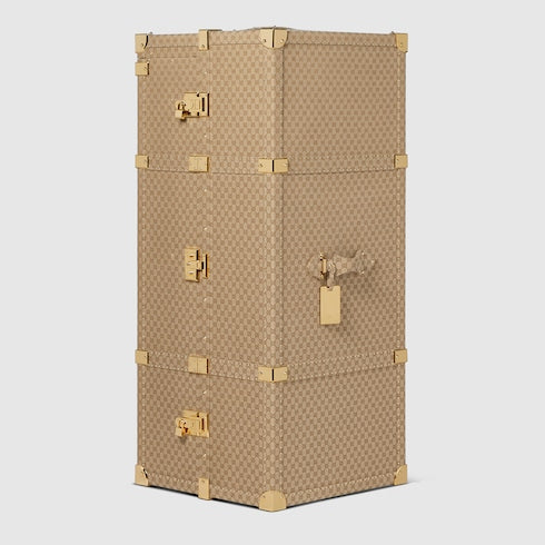L'Archetipo hard-sided trunk - sand and brown GG canvas