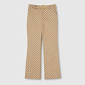 GG cotton canvas fabric pants - sand