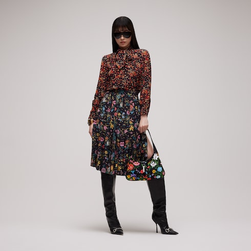 Gucci Jackie 1961 medium shoulder bag - black and multicolor nylon
