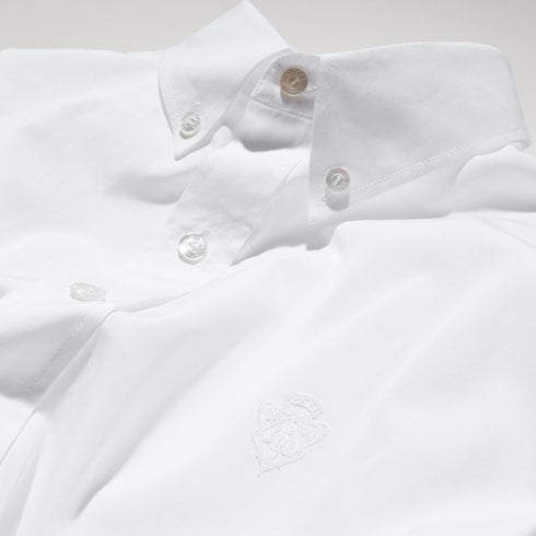Cropped cotton poplin shirt - white