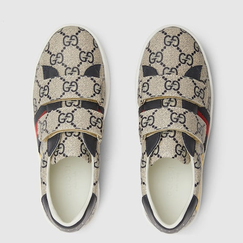 Children's Gucci Ace sneakers - beige and blue GG Supreme