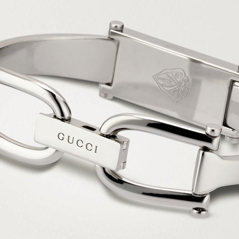Stirrup motif bangle bracelet - palladium-toned brass